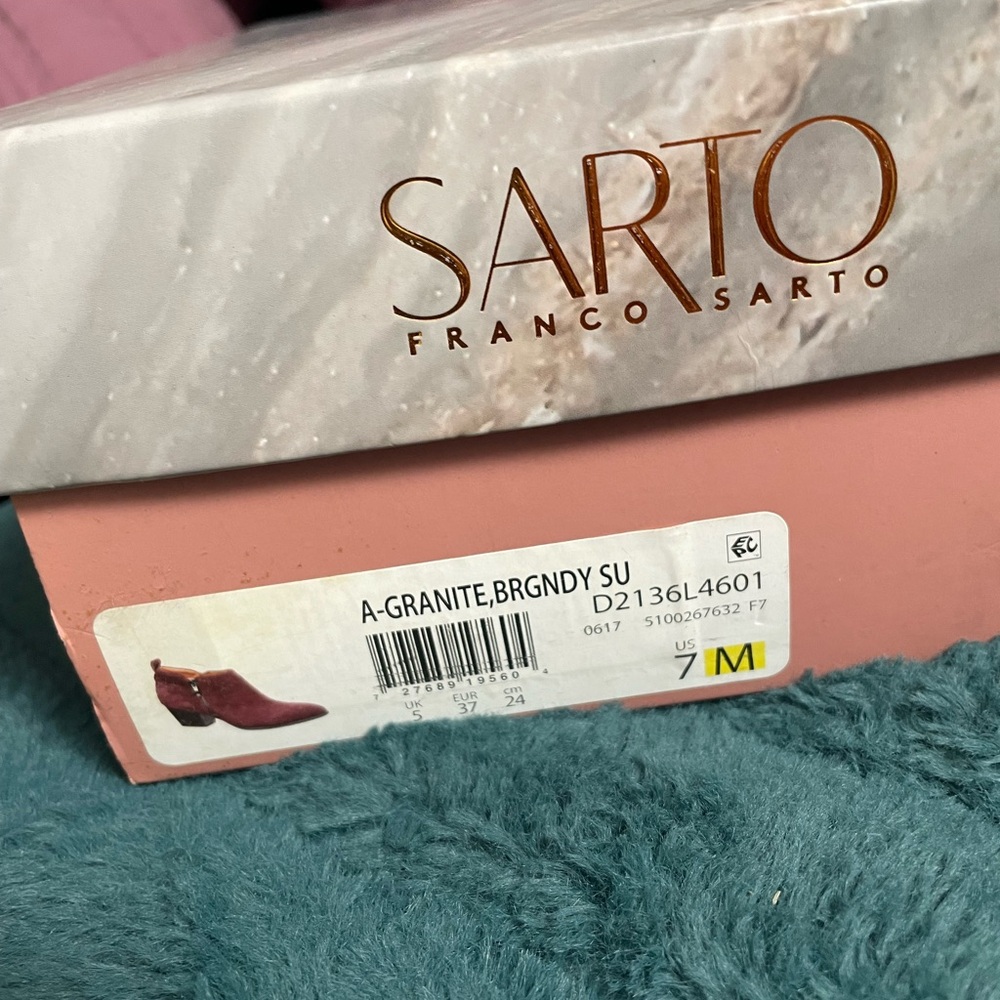 Franco Sarto Women's Burgundy Suede Ankle Boots